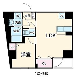 都営大江戸線 赤羽橋駅 徒歩2分の賃貸マンション 6階1LDKの間取り