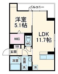 D-ROOM富竹新田 2階1LDKの間取り