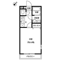 アムールTODORI 1Kの間取図画像