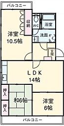 エスポワール板倉 5階4LDKの間取り