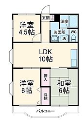 ルミエール屏風ヶ浦 2階3LDKの間取り