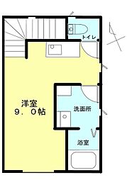 ガレージハウス扶桑駅前 2階ワンルームの間取り