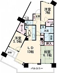 ライオンズシティお花茶屋 4階3LDKの間取り