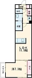 グレイス関根 3階1LDKの間取り