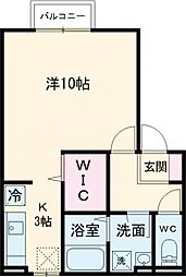 ミュルサンヌ桜 1階1Kの間取り