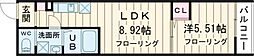 立川セイワレジデンスII 3階1LDKの間取り