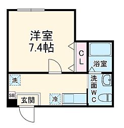 ハーミットクラブハウスSwing 1階1Kの間取り