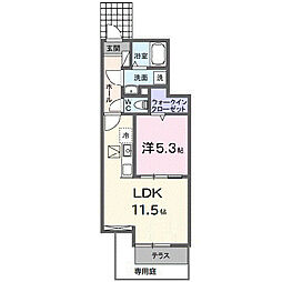グランステラ 1階1LDKの間取り