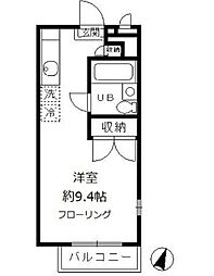 フラット・ケント 2階ワンルームの間取り