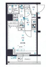 クオリタス押上 3階1Kの間取り