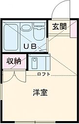京王線 飛田給駅 徒歩3分の賃貸アパート 1階ワンルームの間取り