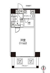 JR山手線 恵比寿駅 徒歩1分の賃貸マンション 4階1Kの間取り