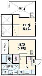 Ｍ．Ｋオリオン名古屋 2階1Kの間取り