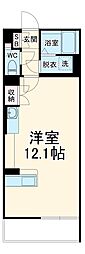 日暮里舎人ライナー 見沼代親水公園駅 徒歩20分の賃貸マンション 2階ワンルームの間取り