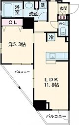 オーキッドレジデンス浜田山 9階1LDKの間取り