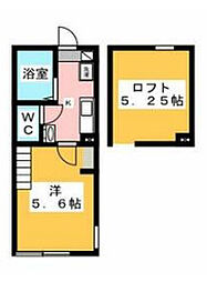 ソノート町田 2階1Kの間取り