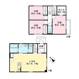 ヴィラ　ウィスタリアB棟 1階3LDKの間取り