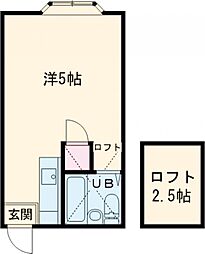 バリーズ 1階ワンルームの間取り