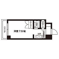 名鉄豊田線 赤池駅 徒歩9分の賃貸マンション 3階1Kの間取り
