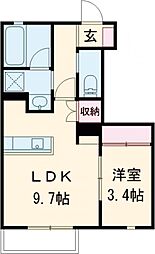 ユアメゾン南大町 1階1LDKの間取り