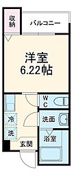 JR川越線 指扇駅 徒歩9分の賃貸アパート 1階1Kの間取り