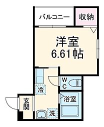 JR川越線 指扇駅 徒歩9分の賃貸アパート 1階1Kの間取り