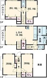 細田3丁目戸建て 1階4LDKの間取り