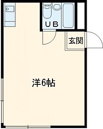 公孫樹館 1階ワンルームの間取り