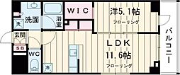 ステージグランデ竹ノ塚 4階1LDKの間取り