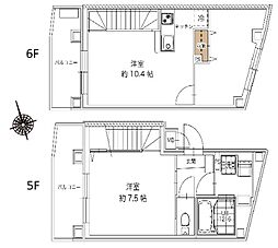 レピュア西尾久レジデンス 5階1LDKの間取り