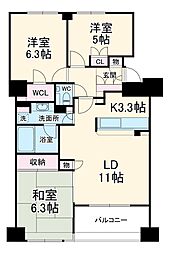 アトラスシアンズ東戸塚 3LDKの間取図画像
