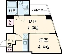 スピカ東小岩 6階1DKの間取り
