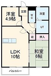 MIRADOR 2階2LDKの間取り