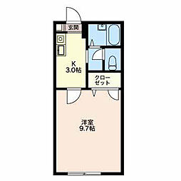 豊橋鉄道東田本線 前畑駅 徒歩8分の賃貸アパート 1階1Kの間取り