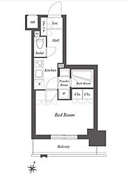ミュージシャンズヴィラ幡ヶ谷 6階1Kの間取り