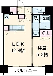 JR山手線 目黒駅 徒歩7分の賃貸マンション 12階1LDKの間取り