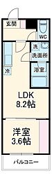 ＭＯＶＥ一宮ＷＥＳＴ 3階1LDKの間取り