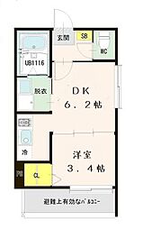 KayOto residence 久世上久世町 3階1DKの間取り