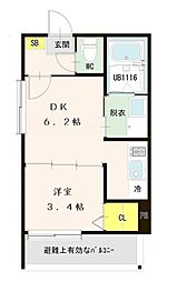 KayOto residence 久世上久世町 1階1DKの間取り