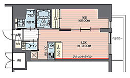 日暮里舎人ライナー 西新井大師西駅 徒歩3分の賃貸マンション 12階1LDKの間取り