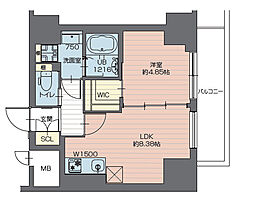 日暮里舎人ライナー 西新井大師西駅 徒歩3分の賃貸マンション 7階1LDKの間取り