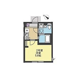 京急本線 追浜駅 徒歩10分の賃貸アパート 2階1Kの間取り