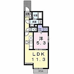 アーバンシティ　II 1階1LDKの間取り