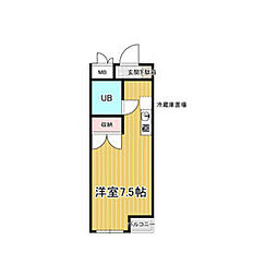 ＥＳＰＡＣＥ　Ａ 409 4階ワンルームの間取り