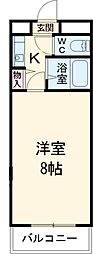 JR東海道本線 金山駅 徒歩4分の賃貸マンション 4階1Kの間取り