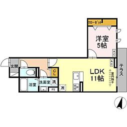 セレスティア小豆沢 102 1階1LDKの間取り