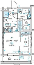 ベルシード王子神谷 4階1DKの間取り