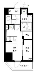 アーバンパーク扇大橋 2階1DKの間取り