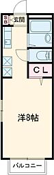 ハイムフロイデ 1階1Kの間取り