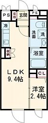JR中央線 高円寺駅 徒歩15分の賃貸マンション 1階1DKの間取り